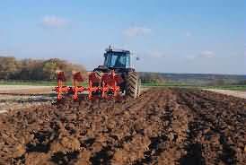 Deep ploughing in summer for moisture